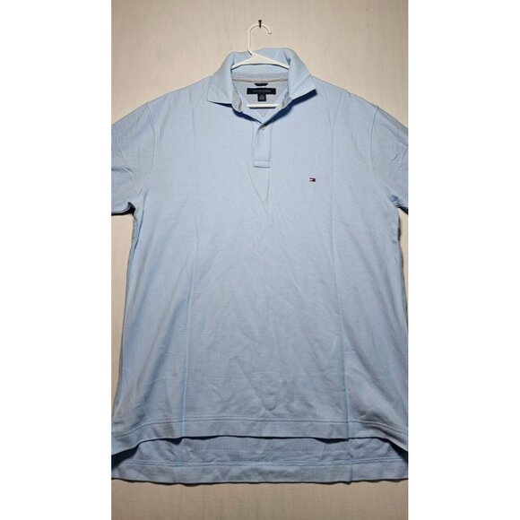 Tommy Hilfiger Polo Shirt Men’s Large Light Blue Short Sleeve New Without Tag - Picture 1 of 3